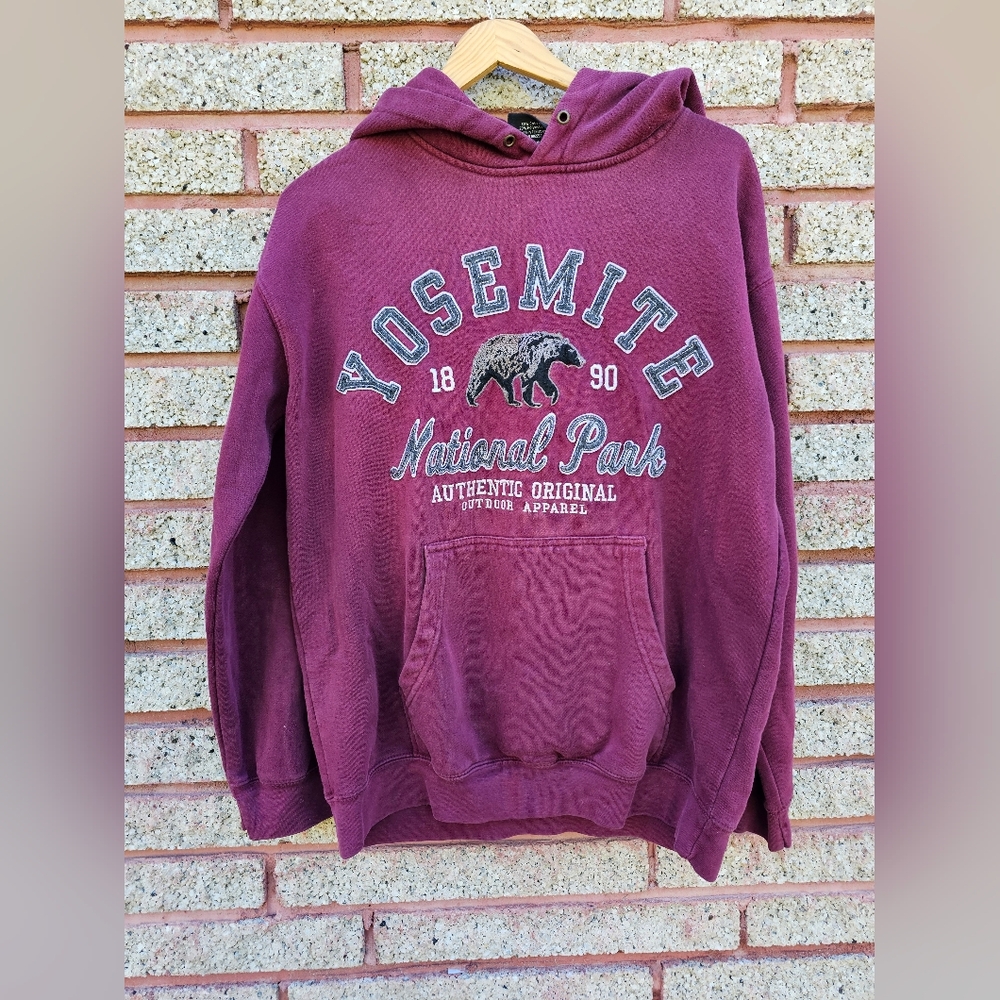 Yosemite National Park Heather Maroon Hoodie